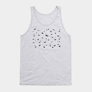 Flying black bats pattern repeat simple halloween spooky digital illustration Tank Top